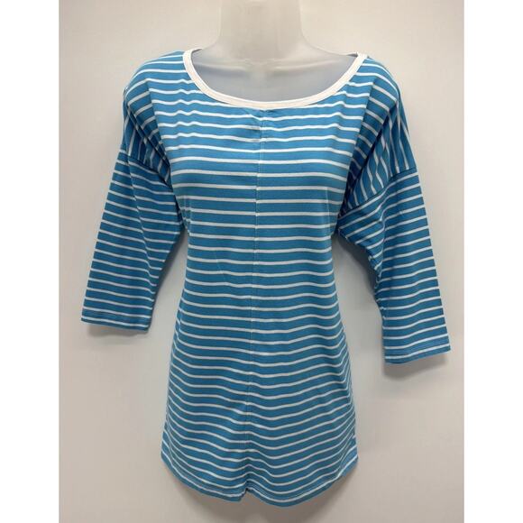 Lauren Active Ralph Lauren Women's Striped Top Pullover White/Blue Cotton 1X - Picture 1 of 6
